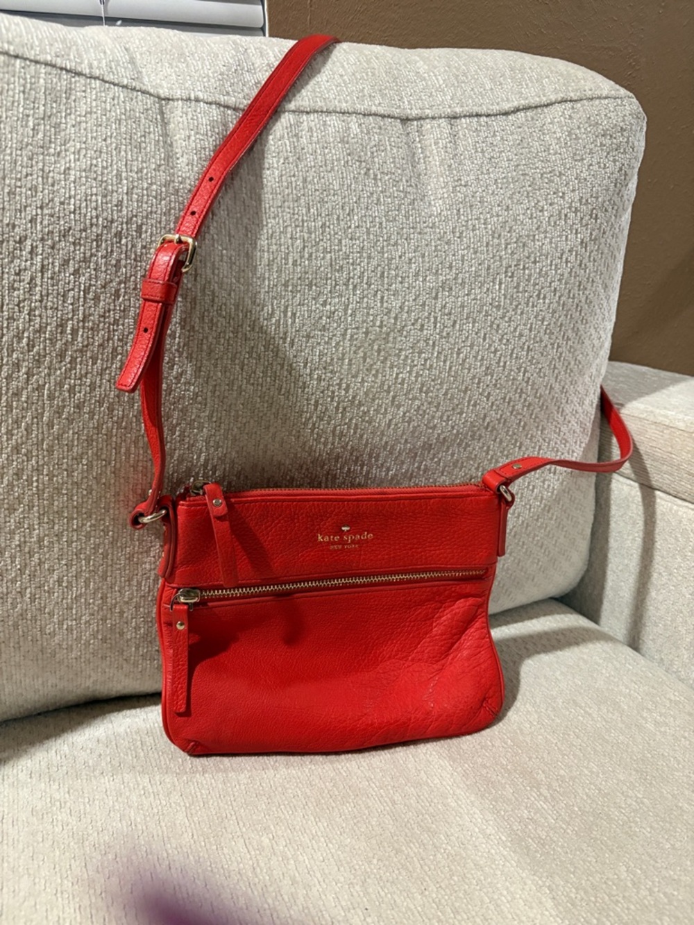 kate spade New York orange Leather Crossbody Bag